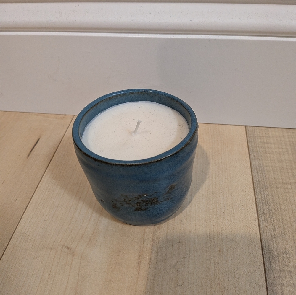 Hand Poured Candle In Handmade Pottery - Picture 4 of 9